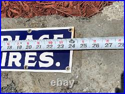 VINTAGE GOODYEAR CARRAIGE TIRES PORCELAIN ADVERTISING SIGN (24x 4) VERY NICE