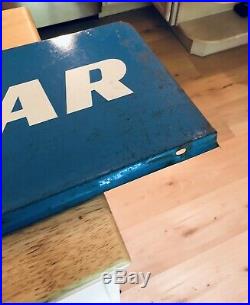 VINTAGE GOODYEAR TIRES 36x10 METAL Double Sided FLANGE SIGN