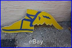 VINTAGE GOODYEAR TIRES FLYING FOOT GAS SIGN SHOE DECOR Garage Gas Oil