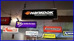 VINTAGE HANKOOK PERFORMANCE TIRE LIGHTED ADVERTISING SHOP SIGN LIGHT in box new