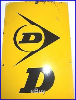 VINTAGE OLD DUNLOP Authorised Tyre Dealer Porcelain Enamel Sign Board