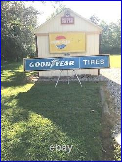 VINTAGE ORIGINAL GAS OIL TIRES ADVERTISING SIGN GOODYEAR 10 ft Yes SHIPS