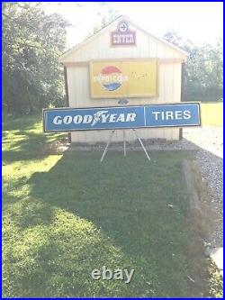 VINTAGE ORIGINAL GAS OIL TIRES ADVERTISING SIGN GOODYEAR 10 ft Yes SHIPS