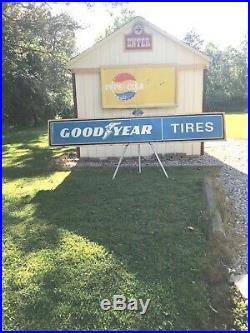 VINTAGE ORIGINAL GAS OIL TIRES ADVERTISING SIGN GOODYEAR 10 ft Yes will ship