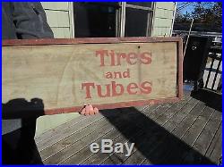 VINTAGE ORIGINAL c1911-1920's KELLY SPRINGFIELD TIRES DOUBLE SIDED WOOD SIGN