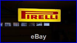 VINTAGE PIRELLI TIRE LIGHTED ADVERTISING SHOP SIGN LIGHT in box new