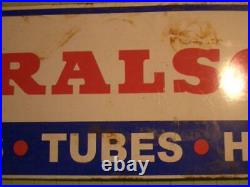 VINTAGE RALSON PORCELAIN SIGN GAS SERVICE TYRES foreign rare european tubes