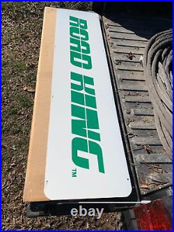 VINTAGE ROAD KING TIRES LARGE DOUBLE SIDED RACK SIGN (48x 12) NOS/VERY NICE