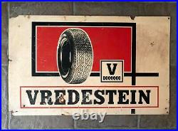VINTAGE VREDESTEIN TIRES SIGN ADVERT made of thick plastic 1960s