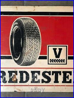 VINTAGE VREDESTEIN TIRES SIGN ADVERT made of thick plastic 1960s