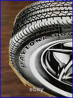 VINTAGE original rare large dayton Daytona tires metal sign auto car advertising
