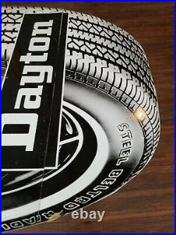 VINTAGE original rare large dayton Daytona tires metal sign auto car advertising