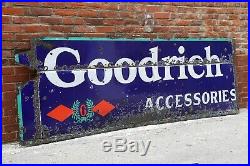 VTG 1930s Goodrich Tires Accessories Porcelain Sign Advertising 8ft Gas Station