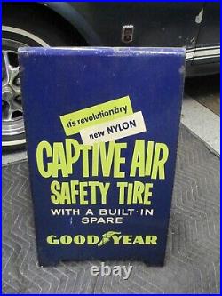 VTG 1969 Muscle Car GOODYEAR TIRE STAND UP SIGN WINGED FOOT GAS SERVICE STATION