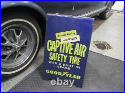 VTG 1969 Muscle Car GOODYEAR TIRE STAND UP SIGN WINGED FOOT GAS SERVICE STATION