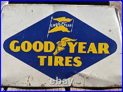 VTG Goodyear Tires Metal Tire Display Stand Rack Advertising Sign Merch USA 2