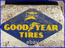 VTG Goodyear Tires Metal Tire Display Stand Rack Advertising Sign Merch USA 2