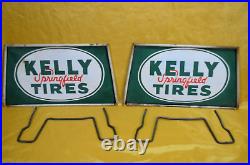 VTG KELLY SPRINGFIELD TIRES Sign & Stand Advertising Gas & Oil Petroliana Signs