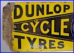 Very Rare Dunlop Cycle Tire Vintage Porcelain Sign Imperial Enamel Co Birmingham