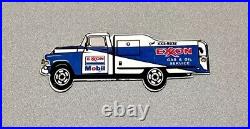 Vintage 12 Exxon Mobil Gasoline Tire Service Truck Porcelain Sign Car Gas Oil