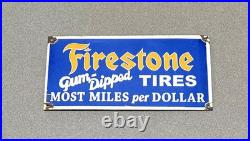 Vintage 12 Firestone Tires Porcelain Sign Gas Oil Car Truck Motorcycle