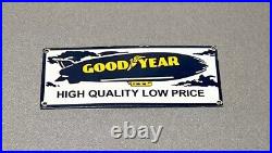 Vintage 12 Goodyear Tires Blimp Sales Service Porcelain Sign Car Gas Oil Truck