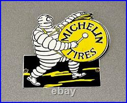 Vintage 12 Michelin Tires Man Porcelain Sign Car Gas Truck Gasoline Oil