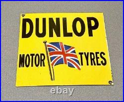 Vintage 12 Rare Dunlop Motor Tires Porcelain Sign Car Gas Oil Truck