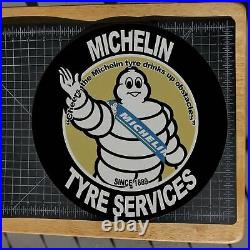 Vintage 1889 Michelin Rubber Tyre Services Porcelain Gas And Oil Pump Sign