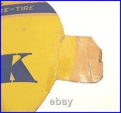Vintage 1930's Fisk Tires Time To Re-tire Get A Fisk Shop Dealer Display Sign