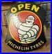 Vintage-1930-s-Old-Antique-Very-Rare-Michelin-Tire-Ad-Porcelain-Enamel-Sign-01-dnrq