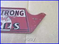 Vintage 1930s Armstrong Insured Tire Metal Sign Gas Station Oil