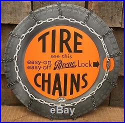 Vintage 1930s PYRENE Tire Chains Advertising Counter Top Display Easel Sign