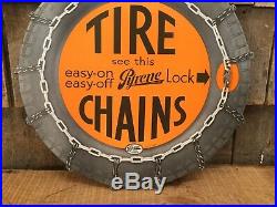 Vintage 1930s PYRENE Tire Chains Advertising Counter Top Display Easel Sign