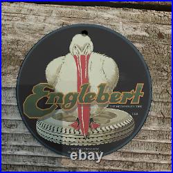 Vintage 1931 Englebert Heavy Duty Tire Porcelain Gas Oil 4.5 Sign