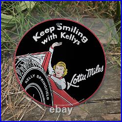 Vintage 1932 Kelly-springfield Tires Porcelain Gas Oil 4.5 Sign