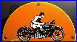 Vintage 1936 Dated Goodyear Motorcycle Tires Porcelain Sign Gas Oil