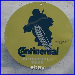 Vintage 1939 Continental Motorcycle Tires Porcelain Americana Man Cave Sign