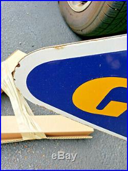 Vintage 1939 Goodyear Tires Porcelain Sign Double Sided 48 x 26-1/2 Garage Sign