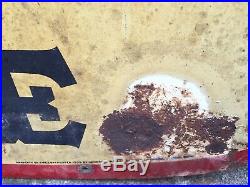 Vintage 1939 Heavy Metal The General Tire Oval Double Sided Sign 36 X 23 1/2