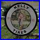 Vintage-1940-Kelly-Springfield-Vehicle-Tires-Porcelain-Gas-Oil-Pump-Sign-01-af