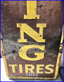 Vintage 1940's Seiberling Tires Original Sign Gas Station