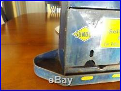 Vintage 1940s / 50' Sunoco gas oil service station Flat Tire Patch Tin Cabinet