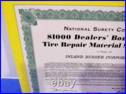 Vintage 1944 Inland Tire Repair Bonded Dealer Metal Sign, Service Station
