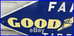 Vintage 1948 Goodyear Farm Tires Porcelain Advertising Sign Gas Oil Soda