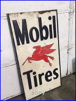 Vintage 1948 Mobil Mobilgas Tires Pegasus Gasoline Oil Sign