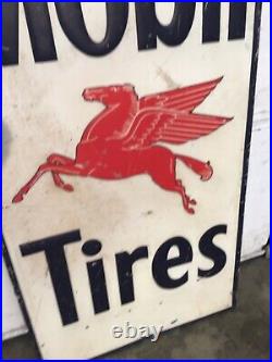 Vintage 1948 Mobil Mobilgas Tires Pegasus Gasoline Oil Sign