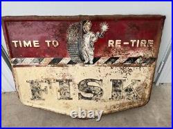 Vintage 1949 Fisk Tire Metal Sign