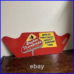 Vintage 1950's Dayton Thorobred Tires Tire Gas Station Metal Sign