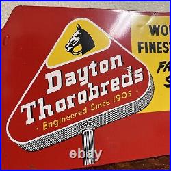 Vintage 1950's Dayton Thorobred Tires Tire Gas Station Metal Sign